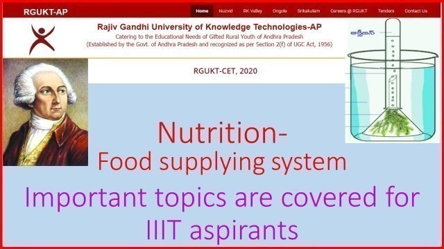 'important topics in Nutrition -food supplying  system for IIIT preparing students'