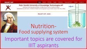 'important topics in Nutrition -food supplying  system for IIIT preparing students'