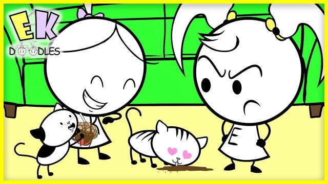 'BAD CATS ATE OUR FOOD! - EK Doodles Cute Funny Animation'