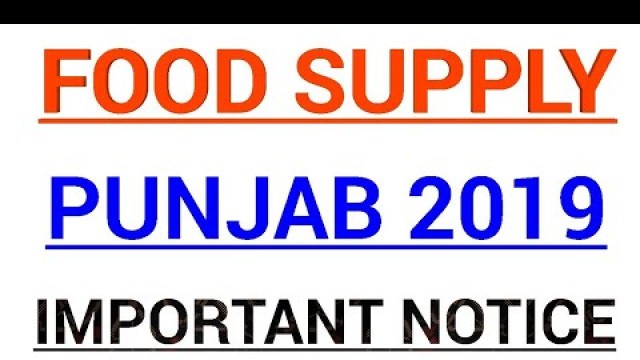 'Punjab food supply important notice'