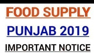 'Punjab food supply important notice'