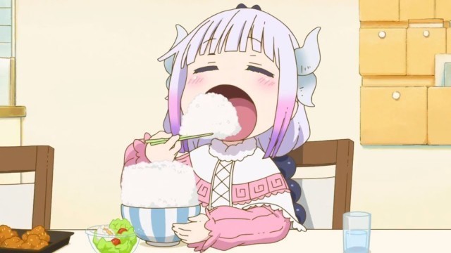 'This Cute Dragon Eats Everything Kanna Cute Moments Thicc Anime'