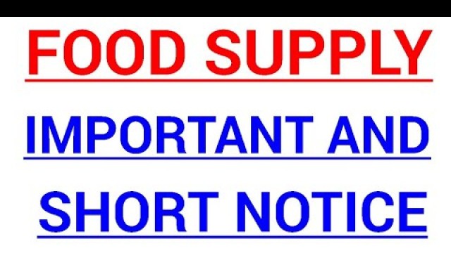 'Important Notice by Food supply'