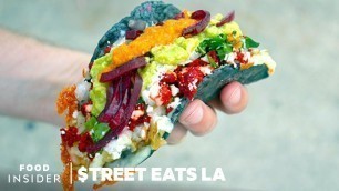 '7-Layer Tacos And Blue Corn Quesadillas From Villas Tacos | $treet Eats LA'