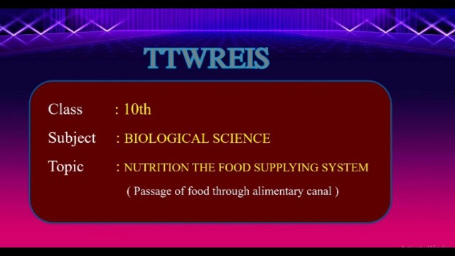 'T-SAT || TTWREIS - GURUKULAM || Bio Science - Nutrition the Food Supplying System || 10th Class'