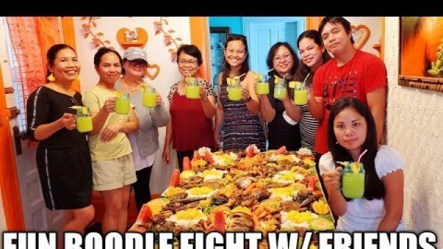 'Fun Boodle Fight With Friends | Huge Filipino Food Feast | Kamayan Feast.'