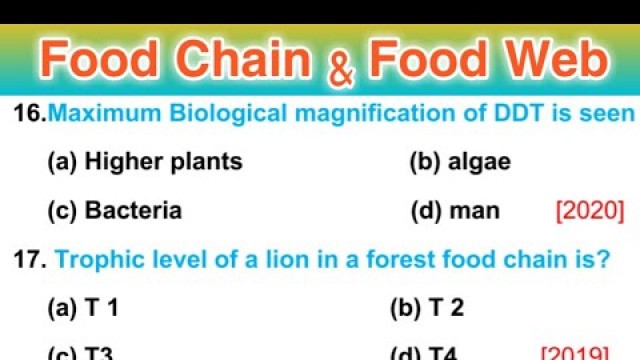 'Food Chain and Food Web - Ecosystem MCQ - Ecology MCQ'