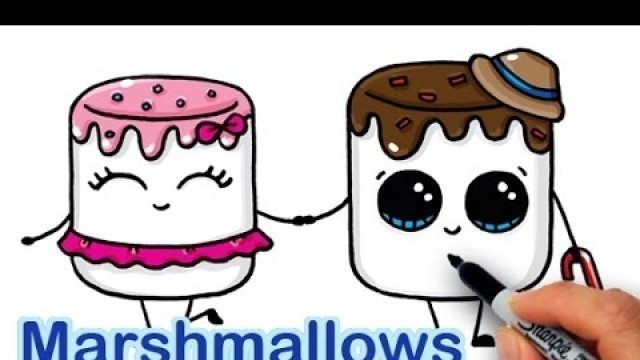 'How to Draw Cartoon Marshmallow Cute and Easy'