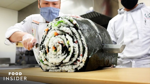 'Chef Makes Gigantic Sushi Rolls'