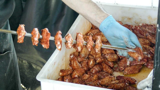 'Italian Street Food. Preparing and Grilling Pork and Chicken Skewers'