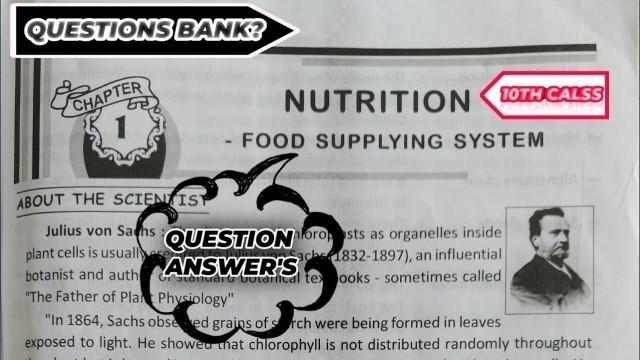 'Nutrition food supplying system question and answers 10th class'