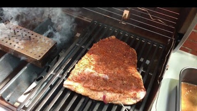 'Smoked Brisket on Weber Genesis II E-310 Propane Gas Grill'