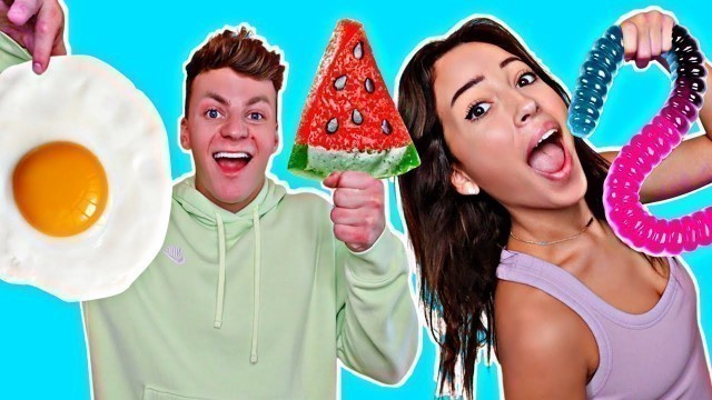 'Gummy Food vs Real Food Challenge! *EATING GIANT GUMMY FOOD*'