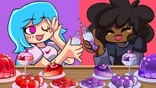 'FNF Sky Red vs Carol Purple Food Mukbang  - FNF ANIMATION MUKBANG'