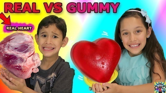 'GUMMY FOOD VS REAL FOOD CHALLENGE!'