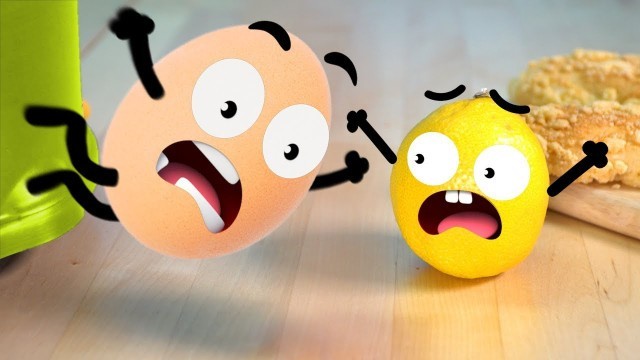 'Egg Jump! Secret Life Of Stuff Fruits And Vegetables Doodles Animation | 3D Cute Food Talking Things'