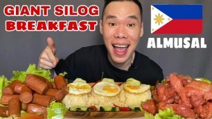 'GIANT SILOG PINOY BREAKFAST MUKBANG | FILIPINO BREAKFAST MUKBANG | SILOG MUKBANG w/@Daryl and Liz'