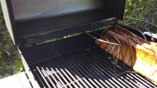 'Smoking ribs on Weber Genesis gas grill'