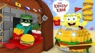 'Monster School: Work at The KRUSTY KRAB BURGERS Place! - Minecraft Animation'