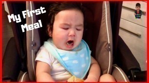 '6 Months Old Cute Baby Boy Leonardo First Meal Reaction | 2 Brothers'