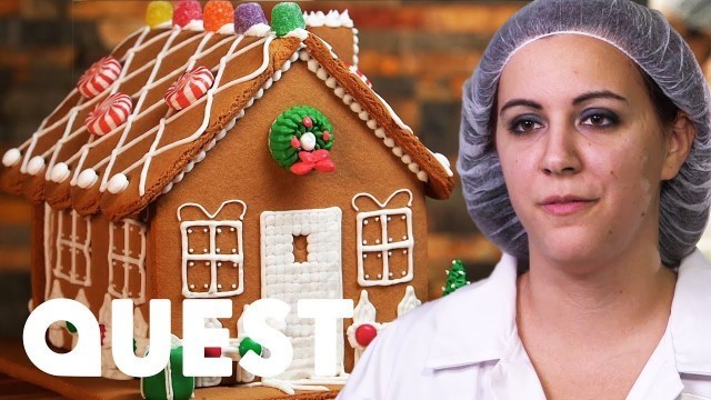 'Making GINGERBREAD HOUSES! | Food Factory: The House that Santa Built'