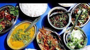 'Eating INDIAN FOOD at an Assamese Dhaba - Pork, Mutton & Fish | Guwahati, Assam, India'