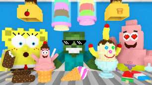 'Monster School: WORK AT SPONGEBOB\'S ICE CREAM PLACE! - Minecraft Animation'