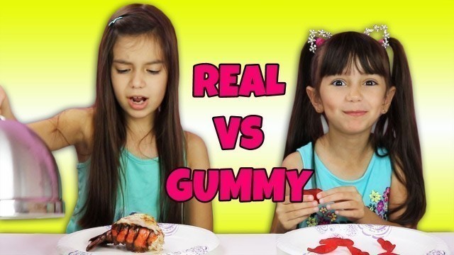 'Real Food vs Gummy Food # 4 | Emily and Evelyn'