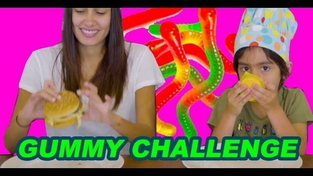 'Real Food Vs Gummy Food Candy Family Fun Challenge for kids'