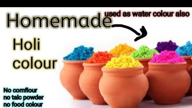 'How to make Holi colour at home/Diy Holi colour/no cornflour/no talc powder/2 ingredient'