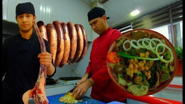 'Food from BULL\'S TAIL / Beshbarmak Kazakh cuisine in Uzbekistan.'