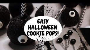 'HALLOWEEN FOOD IDEA! Easy and yummy  glittery eye cookie pop'