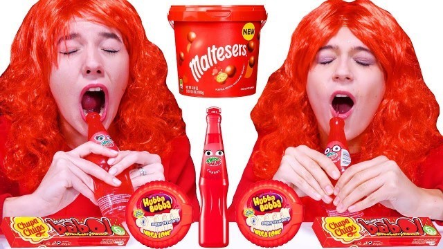 'EATING ONLY ONE COLOR FOOD FOR 24 HOURS! RED CANDY PARTY by LILIBU'