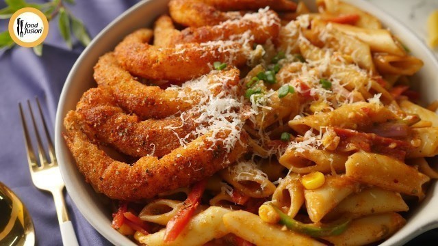 'Peri Peri Pasta with Prawns Recipe by Food Fusion'