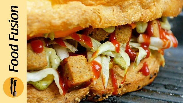 'Quick and Easy Grilled Sandwich with Tikka Chunks Recipe By Food Fusion'