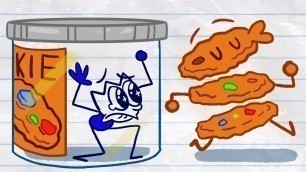 'Max Gets Stuck With Cookie Jar - Short Animated Cartoons of Food'