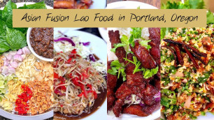 'Lao & Asian Food in Portland, Oregon PDX Papaya Salad | Nam Khao Eating miang kham Thai Betel Wrap'