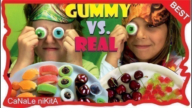 'Real food vs Gummy food ita challenge Best of Compilation Video - Cibo reale vs Cibo gommoso sfida'