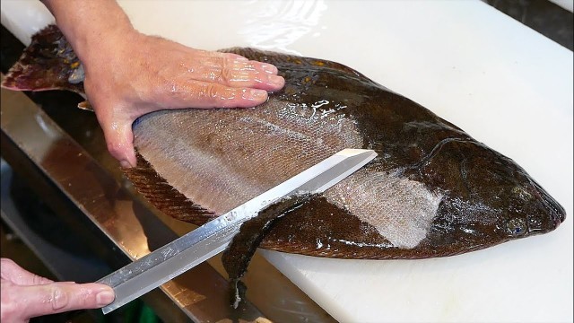 'Japanese Street Food - CRISPY BAKED FLATFISH Okinawa Seafood Japan'