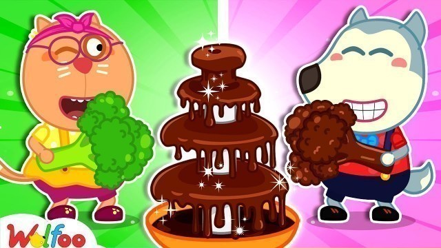 'Wolfoo Plays Chocolate vs Real Food Challenge for Kids - Healthy Habits for Kids | Wolfoo Family'