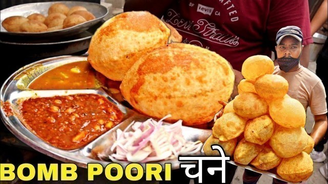 '100 साल पुराना Bomb पूरी Chole with लौंजी Kanha sweets ke | Amritsar | Street food india'