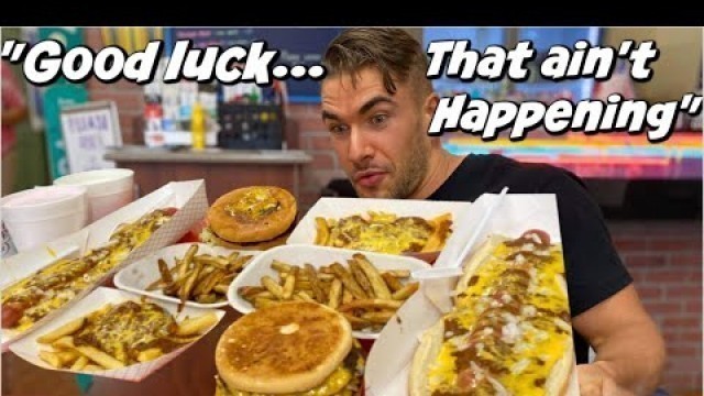 'INSANE \"AMERICAN FOOD\" CHALLENGE DOUBLED?! With Randy Santel Record! Cleburne Texas | Man Vs Food'