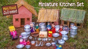 'Miniature Kitchen Set | ಕಿಚನ್ ಸೆಟ್ | Miniature Cooking | Mini Foodkey | Mini Food Kannada'