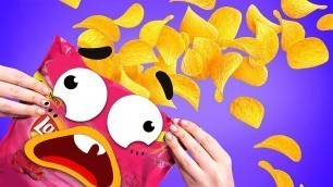 'Potato Chips Challenge! Weird Situatios Happend With Food - 24/7 DOODLES'