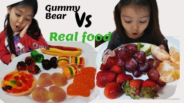 'GUMMY FOOD VS REAL FOOD BY SAM&ALEX'