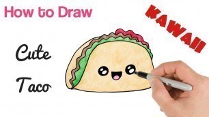 'How to Draw Cute Taco Easy | Food doodle drawing'