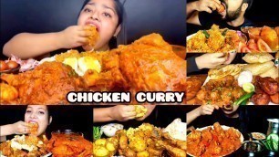 'ASMR EATING SPICY CHICKEN CURRY, MUTTON CURRY, EGG CURRY | BEST INDIAN FOOD MUKBANG |Foodie India|'