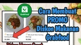 'Cara Pasang Promo Diskon Menu Grabfood'