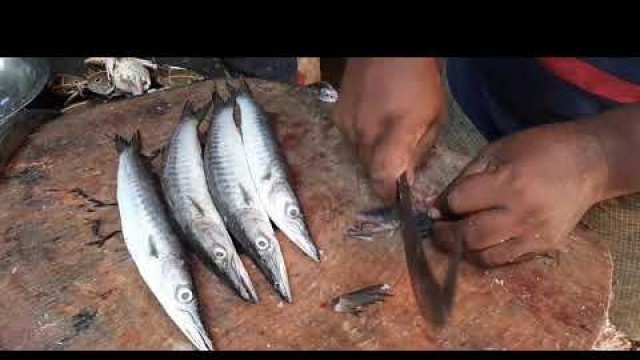 'Amazing Seer Fish Cutting Skills/Expert Cutting Seer Fish - Madurai Street Food'