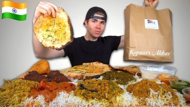 'Favorite Indian Food in LA Mukbang! Cheese Naan, Curry, Biryani, Samosa, Tenders + Kapoor\'s Akbar'